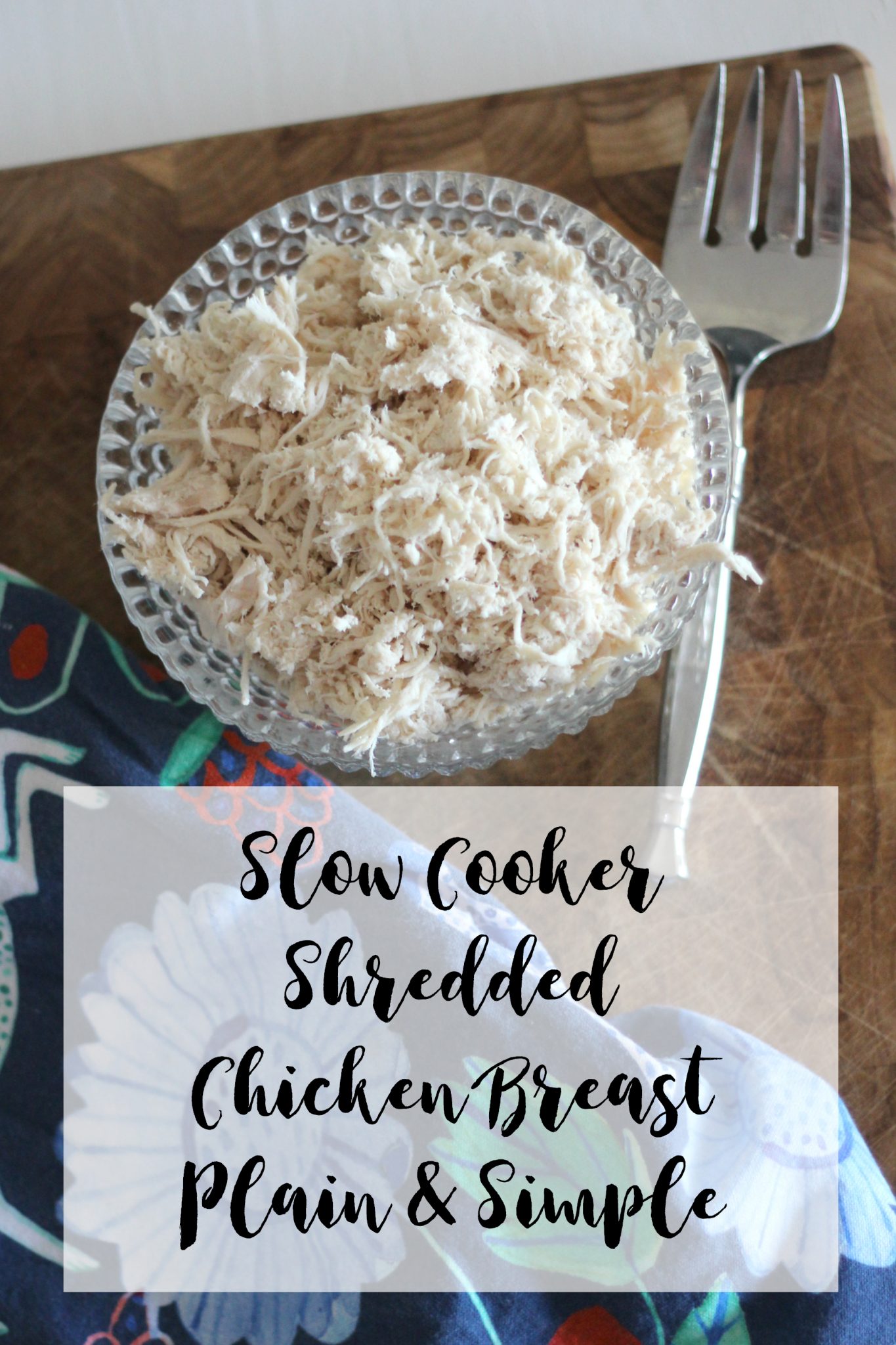 Slow Cooker Shredded Chicken Breast is an easy way to prepare chicken and to have it ready to go for the week. It's perfect for the meal prep for a low carb diet.