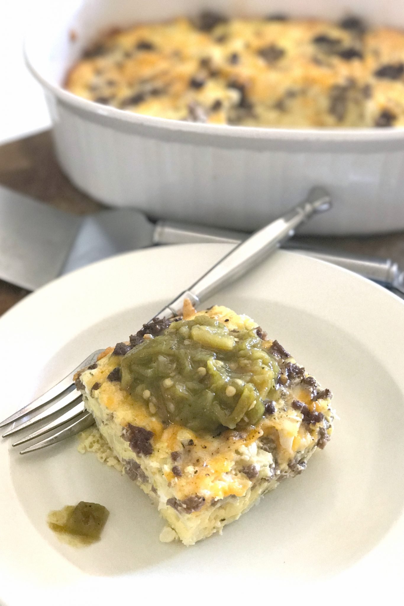 Cheeseburger egg bake. Simple, low carb recipe that is perfect for weeknights.