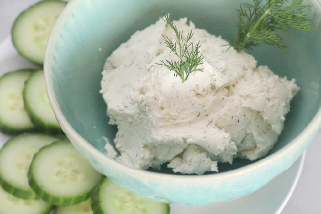 Put this garlic herb cream cheese spread on everything! Eggs, cucumbers, sandwiches...you name it! It's great for adding flavor to your low carb and keto foods!