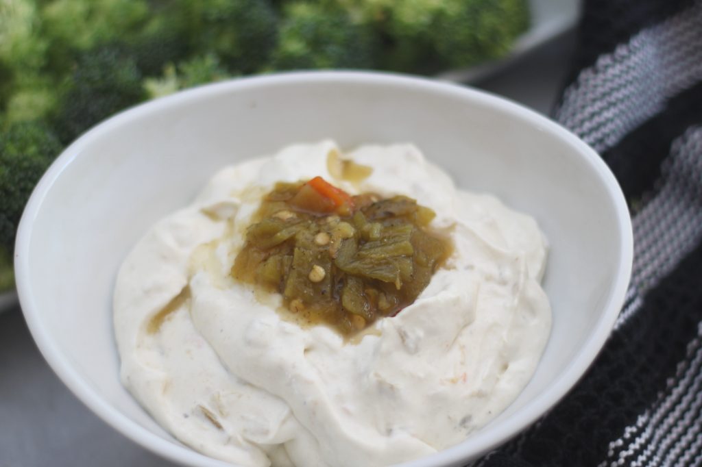This Hatch Green Chile Cream Cheese Dip has the best flavor! Go ahead and eat this dip, with less than one carb per serving, it's perfect for both low carb and keto diets. Plus, you can make it in minutes!