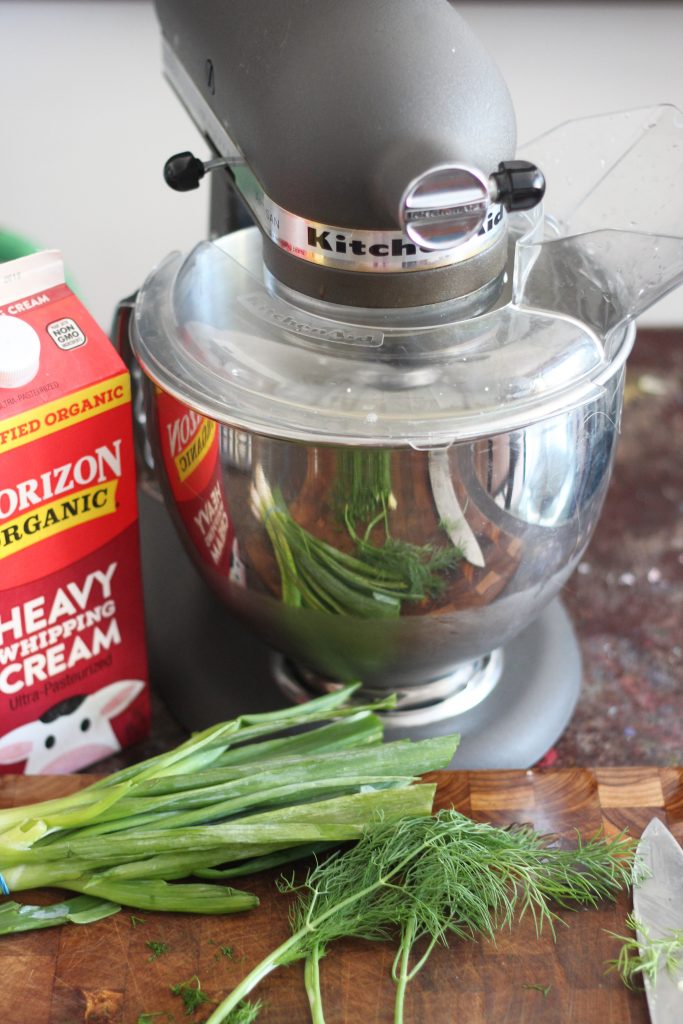 Make your own garlic herb butter with this simple recipe! This butter is so fresh and tasty with garlic, dill, green onion, and sea salt!