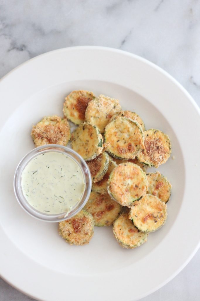Air fryer fried parmesan zucchini. Fun appetizer and fun to make! #lowcarb #keto #ketoairfryer #friedzucchini