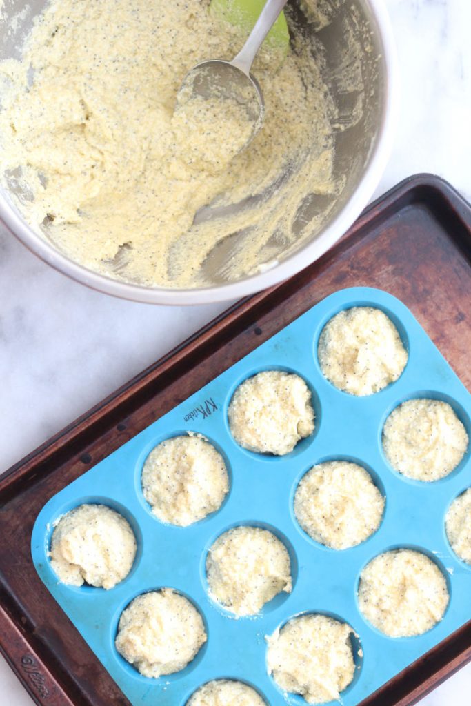 These flavorful keto poppy seed muffins are perfect for your next brunch! Under two net carbs a piece, they are super moist and easy to make. Flavor with lemon or almond to truly make them special! #lowcarbdelish #ketobrunch #ketorecipes #lupinflour #alluloserecipes #ketomuffins #lowcarbrecipes
