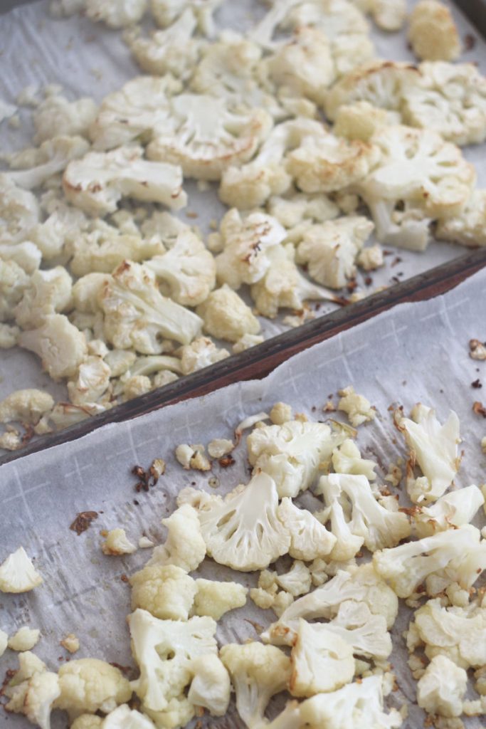 Lightly roasted cauliflower