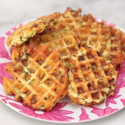 This recipe for chicken, zucchini and cheese waffles is great for meal prepping and a tasty, keto alternative to traditional waffles.