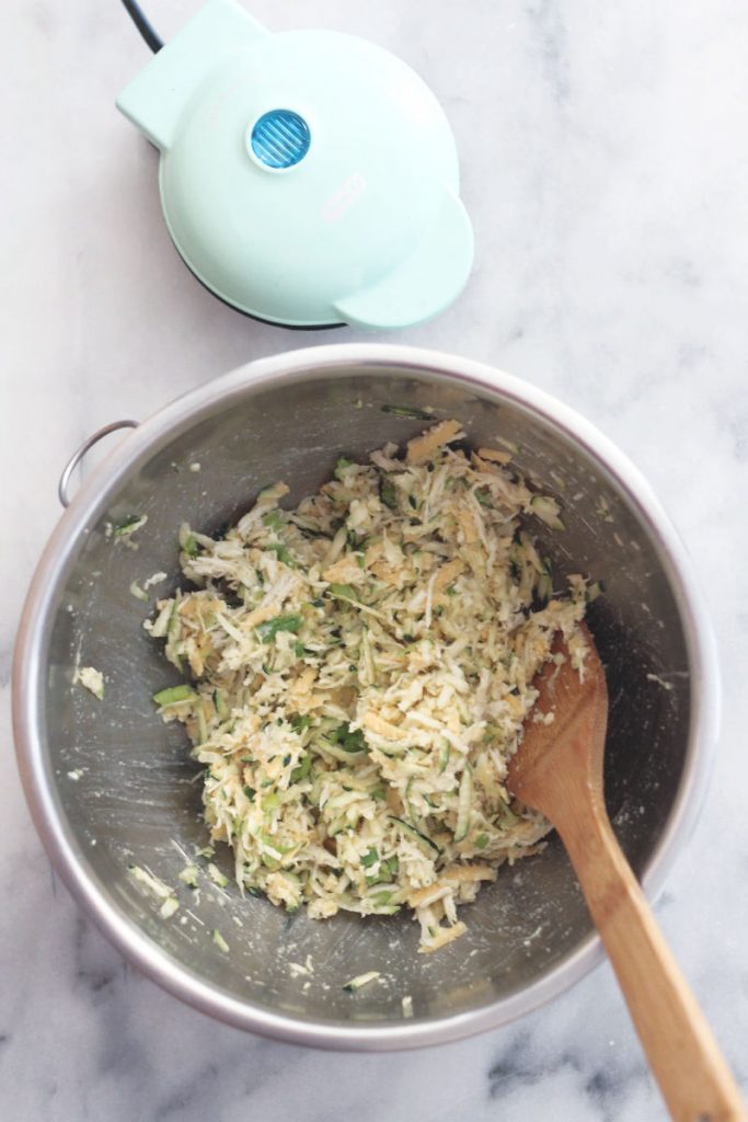 This recipe for chicken, zucchini and cheese waffles is great for meal prepping and a tasty, keto alternative to traditional waffles.
