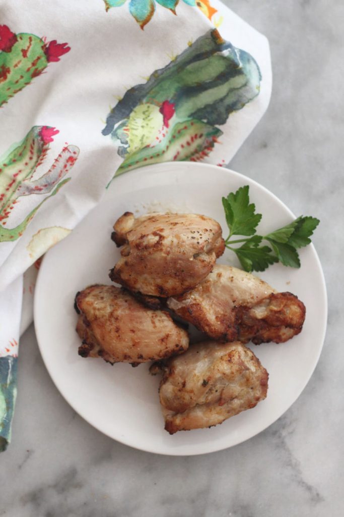 Air fried lemon pepper chicken thighs have a hint of lemon flavor make an easy weeknight dinner and have a taste that everyone loves. #lowcarbdelish #ketodinner #airfryerrecipes #airfryerketo #lowcarbrecipes #chickendinner #weeknightmeals
