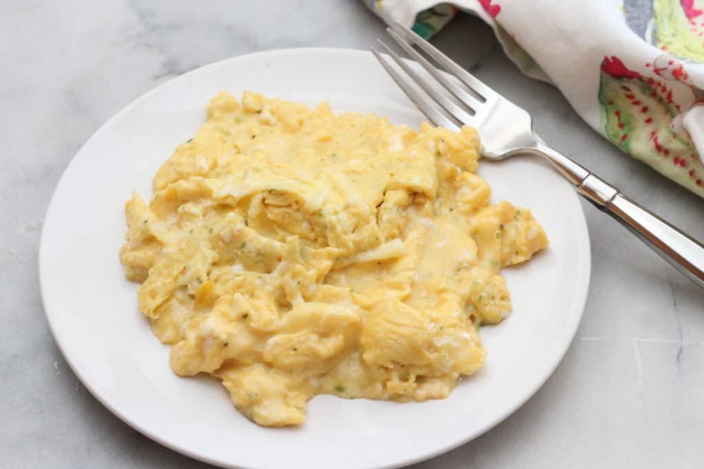 herbed white cheddar scrambled eggs